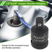 Universal 1/2"to3/8" Impact Socket Adapter 1/2" Drive CR-MO Black 1 Pcs