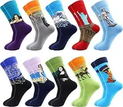 [TOEJYJ] Fun Mens dress Socks, Colorful Crazy Cool Funny Socks, Patterned Funky Novelty Socks Size 9-12