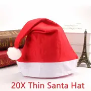 20 X Thin Santa Hat 1-20x Christmas Santa Hat Red And White Xmas Cap Santa Claus Party Adult Gift AU