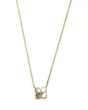 Argento Vivo Cubic Zirconia & Mother Of Pearl Flower Pendant Necklace in 18K Gold Plated Sterling Silver, 16-18 OS