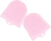 WOONEKY 2pcs Silicone Face Cleansing Brush Gentle Exfoliating Scrubber for Comfortable and Durable Facial Scrubber for Women for Makeup Removal