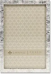Lawrence Frames 712446 4x6 Silver Metal Linen Pattern Picture Frame
