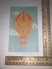 Hallmark Studio Ink Funny Postcard: Green/Orange Air Ballon Floating In The Sky