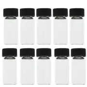 10 Mini Clear Glass Vial Bottles Caps 1 3/8 4 Ml Gold Panning Prospecting