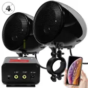 Bluetooth Amplifier Motorcycle ATV Speakers Waterproof Stereo Audio Radio System