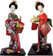 12" Kimono Geisha Doll, Japanese Kimono Doll Geisha Figurine Ornaments Gift Art Craft Collection/Gift,#04,2pcs/4202 (Color : #07, Size : 2pcs)