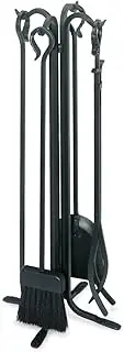 Pilgrim Home and Hearth 18003 Forged Hearth Fireplace Tool Set, 28"/16 lb, Matte Black