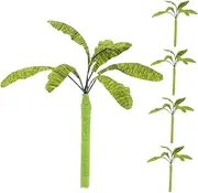 5pcs Realistic Miniature Banana Trees for Micro Landscape Handmade Craft Model Trees Fake Greenery for Railroad Scenery Dollhouse Decor