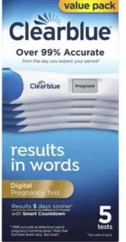 Clearblue Digital Pregnancy Test with Smart Countdown, 5 count
