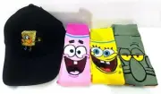 Spongebob Adjustable Hat/ 3 Crew Socks Set