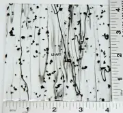 4"x 4" MARDI GRAS BLACK FRIT & STREAMERS ON BULLSEYE 3mm THICK GLASS 90 COE