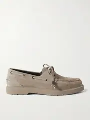[Brunello Cucinelli] Brunello Cucinelli - Bead-embellished Suede Loafers - Gray - IT40 IT 40 Gray