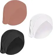 [Generic] 3pcs Women Under Scarf Hijab Cap Solid Color Cross Turban Inner Hat Soft Stretch Jersey Bonnet Tube Cap