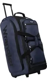Wrangler 30" Wesley Rolling Travel Duffel Bag Large Capacity For Men Women-Navy
