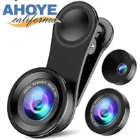 在飛比找PChome24h購物優惠-【Ahoye】3in1外接手機鏡頭 (微距+廣角+魚眼) 適