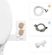 TUSHY Spa Royale Warm Water Bidet Seat Attachment. Self 3.0 White/Gold