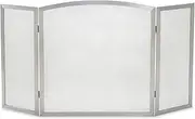 Pilgrim Home and Hearth 18245 Newport Tri Fireplace Panel Screen, Stainless Steel