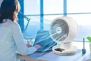 myAIMS 8” Table Circular Desk Fan Ultra High Speed 3 Blade Velocity Oscillating LED Display Remote Standing Fan Cooling Desk Fan, 3 Speed/Heavy Duty LED Display Electric cooling White Fan