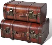 Generic Wooden Treasure Chests 2 pcs Vintage Brown