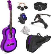 38" Guitarra Acustica Para Ninos Kit Accesorios Capo Tuner Adultos Mano Derecha
