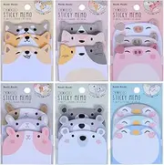 Molain Cute Sticky Notes, 6 Pack Cartoon Sticky Notes Animals Shape Markers Flags Self-Stick Memo Pads Students Home Office Roommates Gifts Tab Supplies 270 Sheets