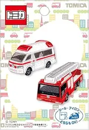 PIONEER TOM28 Pioneer Patch, Tomica Ambulance and Fire Truck