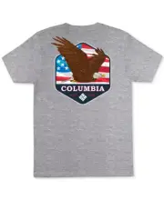COLUMBIA Mens Bryker Eagle Graphic T Shirt Grey Heather Small $28 NWT