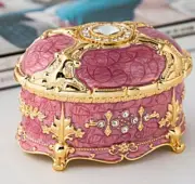 ROSE TIN ALLOY VINTAGE WIND UP MUSIC BOX : HOWLS MOVING CASTLE