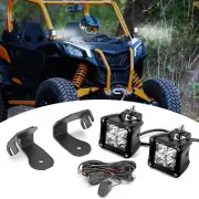 3'' 40W A-Pillar Light Kit w/ Mount & Wiring For Can-am Commander 700 1000R Max