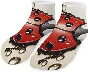 [QMNVBDS] Beautiful Ladybug Socks Ankle Length Socks Casual Short Socks for Women Men Low Cut Sports Socks Running Socks No Show Socks Ankle Socks Athletic Socks Workout Socks, Style, One Size, Style