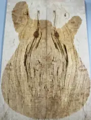 Figure Les Paul Guitar/Bass Top Spalted Maple Wood Bookmatch Set Luthier Supply