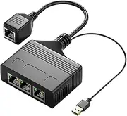RJ 45 Ethernet Splitter Cable Cable Splitter 1 to 3 LAN Network Cable Network Extension Connector for Cat5/5e/6/7/8 Cable, 1to3 1000Mbps Female
