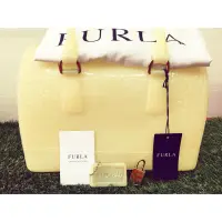 在飛比找蝦皮購物優惠-全新FURLA 鵝黃色果凍包