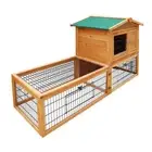 Chicken Coop 155cm x 49cm x 90cm Rabbit Hutch Large Run Wooden Cage House Outdoo