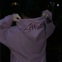 在飛比找Yahoo!奇摩拍賣優惠-【現貨免運】Stussy 火焰logo圓領衛衣斯圖西玫瑰花卉