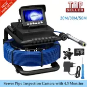 Sewer Camera 4.3" HD Drain Pipe Borescope Camera with 12PCS LED Light Waterproof