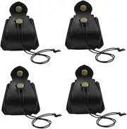 JOINPAYA 4pcs High-Class Leather Small Dice Pouch Vintage Style Drawstring Jewelry Storage Bag