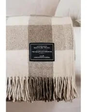 [The Grampians Goods Co.] Heritage Collection Recycled Wool Scottish Tartan Blanket in Oatmeal
