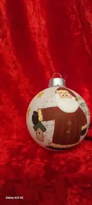 Hand crafted Christmas glass ornament, Santa Clause, Tree, unique, Hand painted