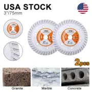 Diamond Cutting Disc Concrete Turbo Saw Blade Granite Cutter Cut Wheel 2pcs 3''