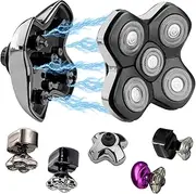 SOLASKY 5 Blades Magnetic Shaver Head for SKULL SHAVER, SOLASKY Magnetic Version Head Shaver Replacement Heads for SKULL SHAVER