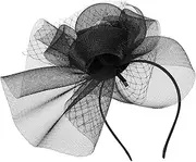 [TOVINANNA] Headband Fascinator for Women Mesh and Plume Hair Clip Stylish for Occasions