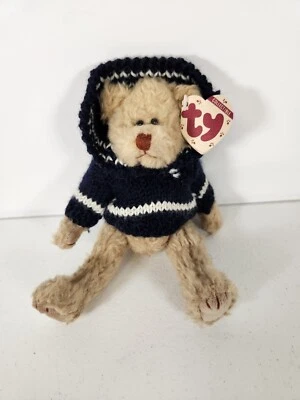 Ty Collectible VTG 1993 Fraser Tiny Plush 9" Furry Teddy Bear With Sweater NWT