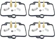 ICHIPY 4 Carburetor Repair Kits for Suzuki GSX400 Impulse GK79A 1997 GSX400V GSX 400 V Float Gasket Needle Valves Pilot Drain Screws