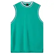 Mens Plain Basketball Jersey Gym Sports Basic Blank Sleeveless T Shirt Vest Tops - Green