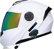 Full Face Flip UpVisors Modular Helmets Bluetooth+FM DOT Certification Touring Helmets Built-in Dual-Speaker Bluetooth Headset with Microphone for Adults Men Women Moped Street Racing