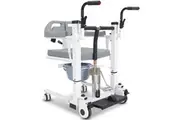 Equipmed Patient Lift Transfer Chair, Easy Hydraulic Height Adjustment, Shower Compatible, Over Toilet, Removable Commode, for Seniors Elderly Disabled