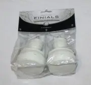 New Cambria Premier satin white "antique doorknob" finials (Set of 2)
