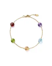 Multi Gemstone Station Bracelet in 14K Yellow Gold
