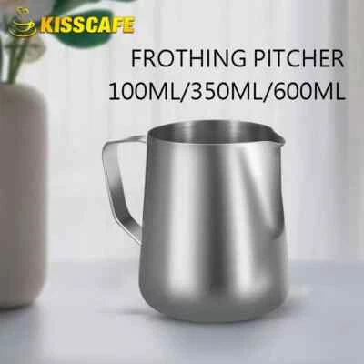 New Milk Frother All Jug Stainless 100Ml 350Ml 600Ml Latte Barista Pitchers Use